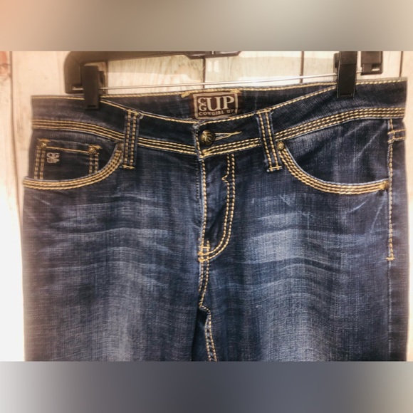 Cowgirl Up Mid-Rise Bootcut Denim Jeans WomenCGJ30702 30/34 (W33” L42.5” I33.5”) - Picture 7 of 10